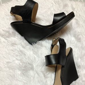 Guess Leather Wedge Sandals